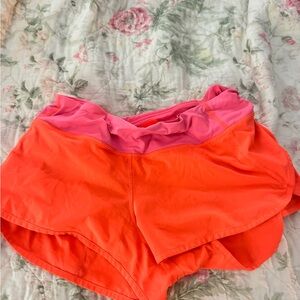 lululemon athletica Hot Pink and Coral Orange Athletic Shorts